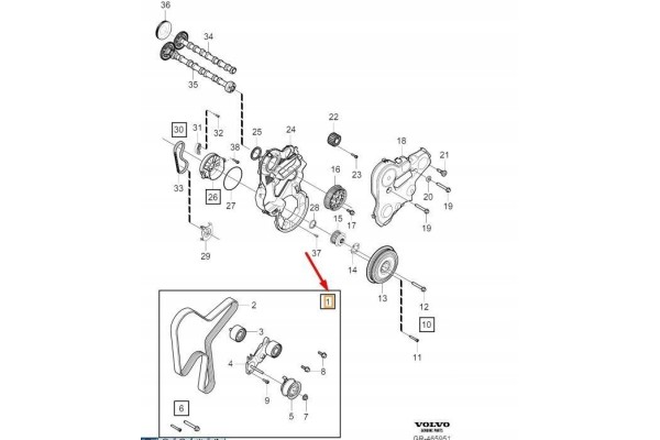 Kit de Correa de Distribución Original para VOLVO S60 V60 S80 S90 V90