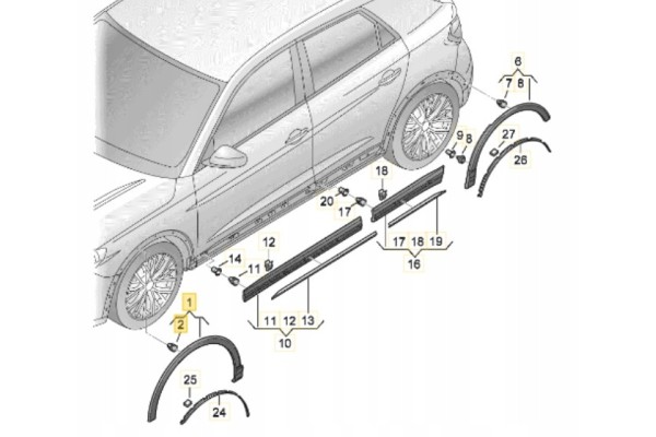 OE AUDI 83A8537174W3 WHEEL ARCH EDGE OVERLAY LEFT FRONT AUDI Q3 83A