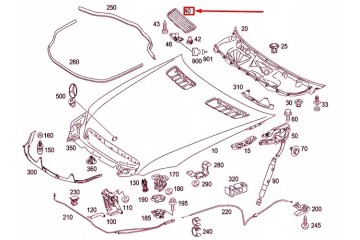 MERCEDES BENZ S Engine hood Left grill guard 221 880 03 05 Catalog number of the part 221 880 03 05 9999