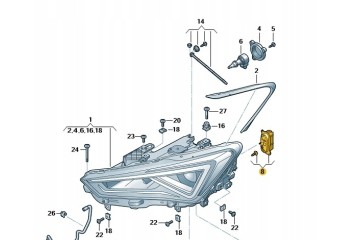 LED front lamp module RIGHT headlight Seat CUPRA 5FJ941476 new oe