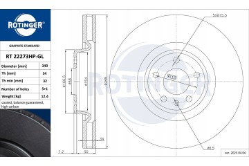 SHIELD ROTINGER RT 22273HP GL Number of discs offered 1