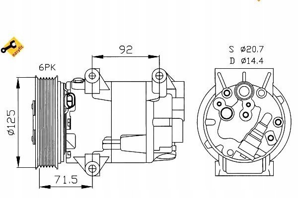 Compresor de aire acondicionado NRF 32208