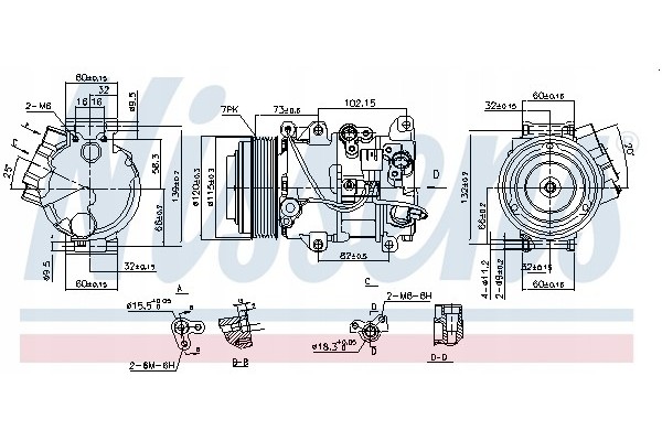Compressor air conditioning NISSENS 890141 Part manufacturer Nissens
