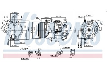 Compressor air conditioning NISSENS 890141 Part manufacturer Nissens