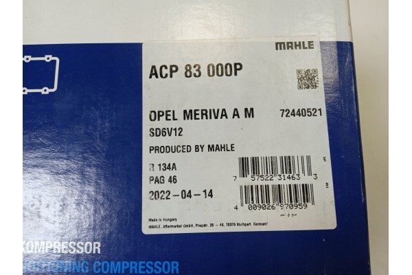 Air conditioning compressors MAHLE ACP 83 000P compressor OUTLET Car type cargo vans passenger cars