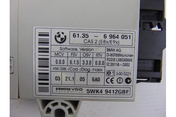 6964051 MODULO ELECTRONICO BMW SERIE 1 BERLINA (E81/E87) 120d 2008 6964051 190283 BMW - 2