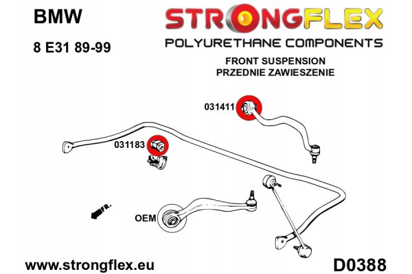 Complete suspension kit BMW 8 I 90 99 E31 Part manufacturer Strongflex