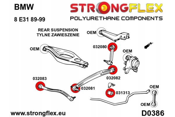 Complete suspension kit BMW 8 I 90 99 E31 Catalog number of the part 036085B