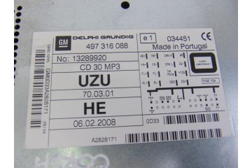 13289920  SISTEMA AUDIO / RADIO CD OPEL CORSA D Sport 2010 13289920 190695 OPEL - 3