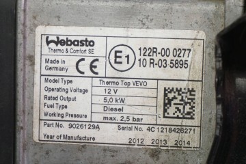 Calefactor de estacionamiento Webasto VW Passat B7 3AA815005D 9026129A