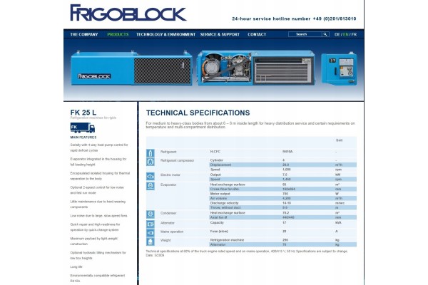 Unidad de refrigeración Frigoblock FK25L, Carrier
