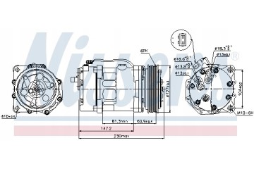 Compressor air conditioning NISSENS 89044 Part manufacturer Nissens