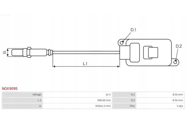 Sensor NOx As-Pl NOX9095, Inyección de Urea usado 3