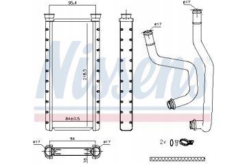 Heat exchanger interior heating NISSENS 707183 Part manufacturer Nissens