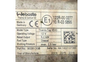Webasto VW CADDY III Van 2KA 2KH 2CA 2CH 1K0815065AT 1 97L diesel Product weight with unit packaging 10 kg