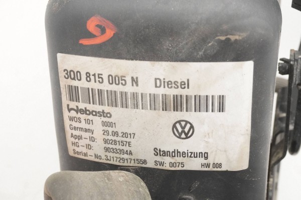 Calefactor estacionario Webasto para Skoda Superb B8 3Q0815005N
