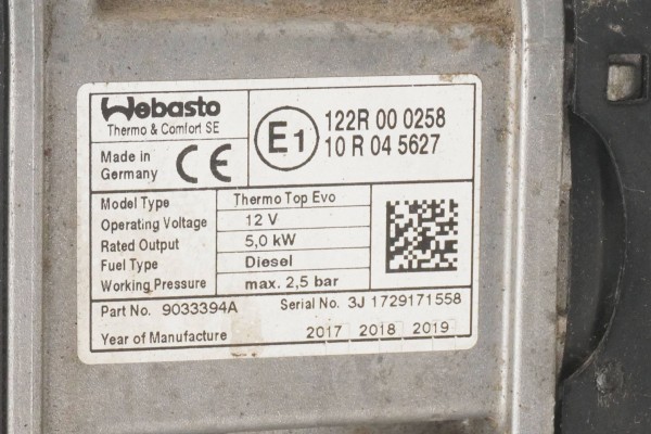 Calefactor estacionario Webasto para Skoda Superb B8 3Q0815005N