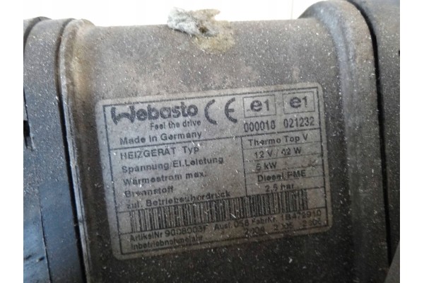 VW GOLF V 2004 2 0 TDI WEBASTO PARKING HEATER 1K0815005DJ 42W 5KW 12V Catalog number of the part 1K0815005DJ