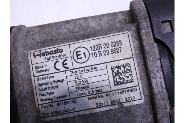 WEBASTO PARKING HEATER PEUGEOT 508 AND 2 2 HDI 9687946580 Catalog number of the original 9687946580
