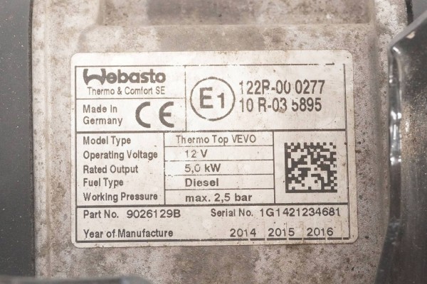 PARKING HEATER WEBASTO VW CADDY TOURAN 1K0815005MP 9026129B Version European