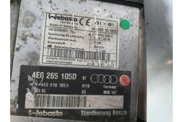 4E0265105D Audi A8 S8 D3 4E 3123 petrol 2005 Parking heater Webasto Car type passenger cars