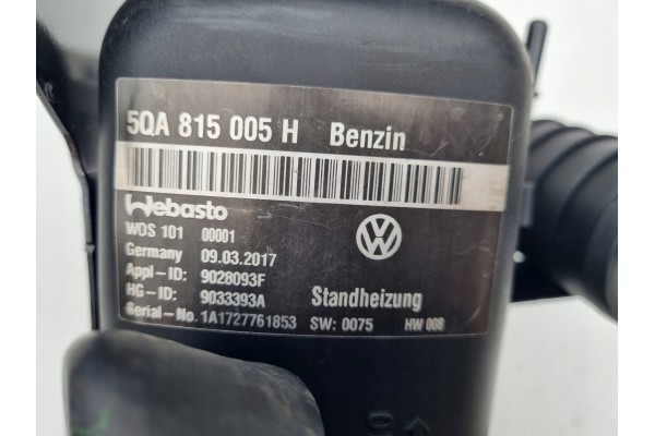 Webasto Thermo Top Evo VW Touran III 5T 5QA815005H Quality of parts according to GVO O original with manufacturer s logo OE