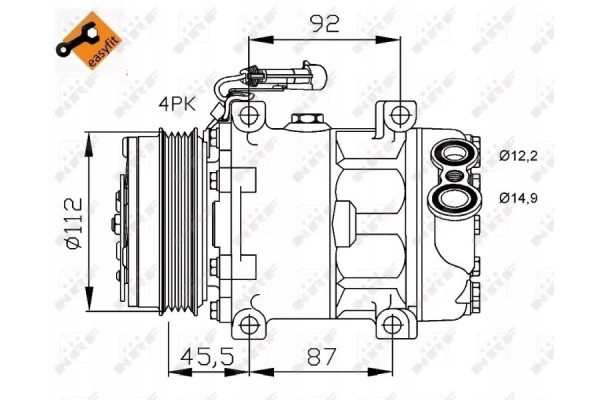 32701 NRF AIR CONDITIONING COMPRESSOR CITROEN JUMPER 06 Catalog number of the part 32701