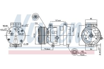 Air conditioning compressor NISSENS 89267 Catalog number of the original RENAULT 1140078 RENAULT 7711368188 RENAULT 8200421410 R