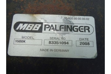 MBB PALFINGER 1500K ELEVATOR HYDRAULIC VALVE Part manufacturer no brand