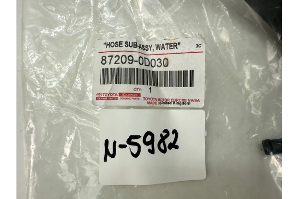 Toyota Yaris 01 05 Hose Heater Cable New Original 87209 0D030 Packaging status original