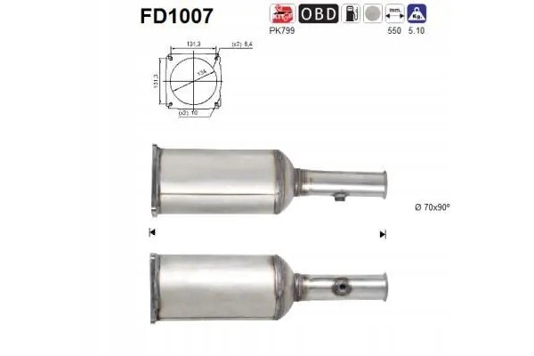 PARTICULATE FILTER FAP DPF FD1007 AS CITROEN Part manufacturer AS