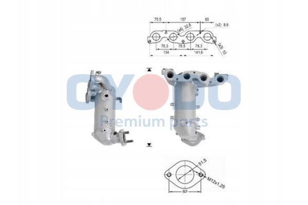 CATALYTIC CONVERTER HYUNDAI KIA Part manufacturer Oyodo