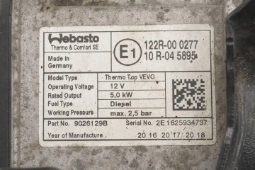 PARKING HEATER WEBASTO VW CADDY TOURAN 5K0815005B Catalog number of the original 9026129B