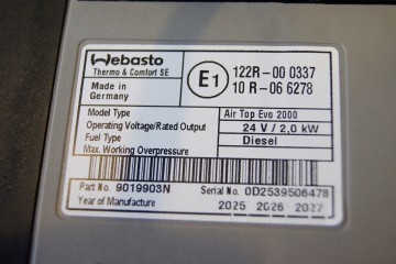 HEATING WEBASTO AIR TOP EVO 2000 VOLVO FH4 FH4B FM EURO6 Catalog number of the part 9019903H