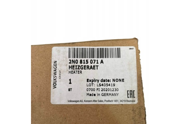 Webasto heater 2N0815071A VW Crafter Car type passenger cars
