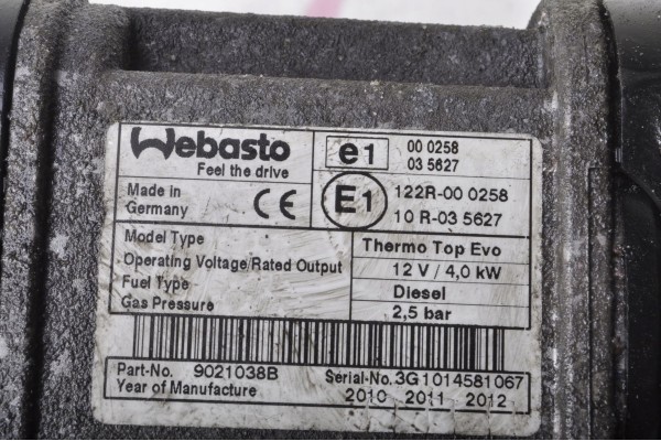 Calefactor Webasto CITROEN C4 Grand Picasso 9021038B
