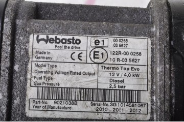 Calefactor Webasto CITROEN C4 Grand Picasso 9021038B