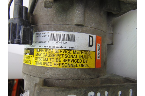 92600BN310 COMPRESOR AIRE ACONDICIONADO NISSAN ALMERA TINO (V10M) Acenta 2004 92600BN310 194132 NISSAN - 2