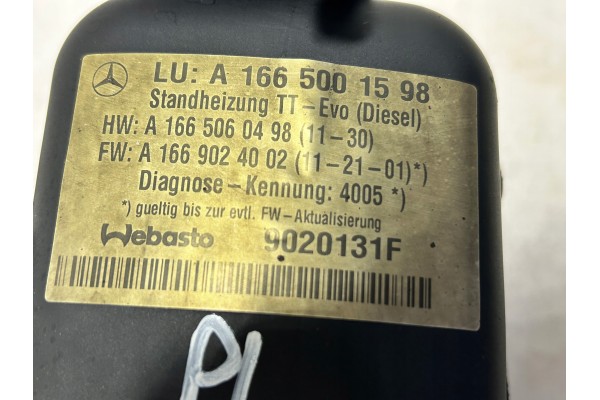 Control Remoto Webasto Mercedes ML W166 GL X166 GLE 1665001598