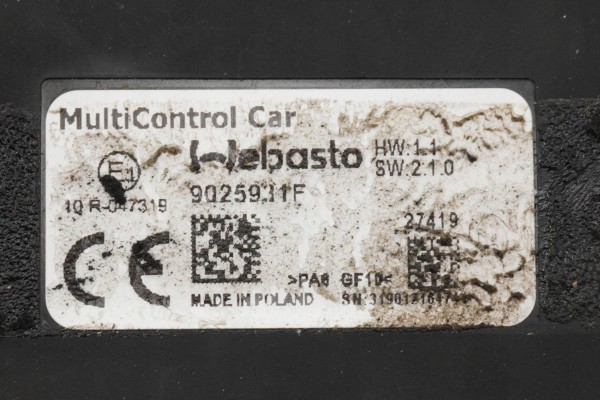 CONTROL PANEL WEBASTO MULTICONTROL 9025931F Car type cargo vans