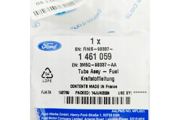 Tubería de Combustible FORD KUGA MK1 C394 1461059 3M5Q-9B337-AA Origi