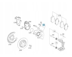 ORIGINAL BRAKE CALIPER LEFT REAR MERCEDES W117 W156 W176 W246