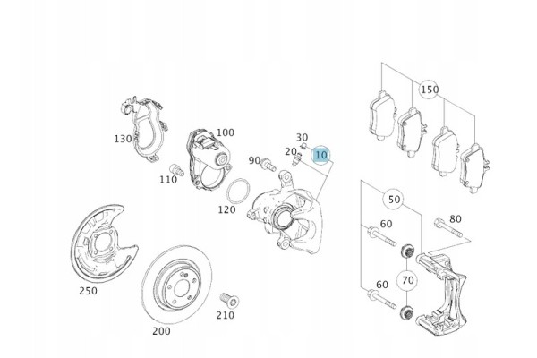ORIGINAL BRAKE CALIPER LEFT REAR MERCEDES W117 W156 W176 W246