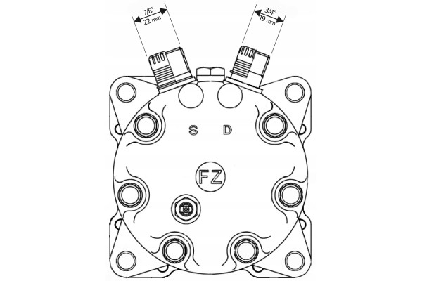 Compressor Type Sanden 7H15 8230 Case New Holland Car type 4x4 SUV buses undefined trucks cargo vans RVs passenger cars