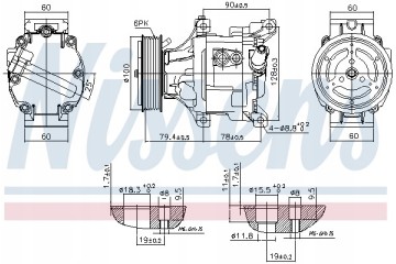 Compressor air conditioning NISSENS 89324 Part manufacturer Nissens