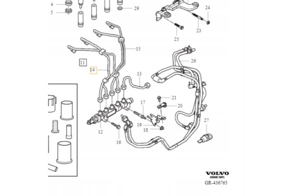 VOLVO C30 S40 V50 S80 V70 fuel line injectors 1 2 1 6D OE Catalog number of the part 31251228