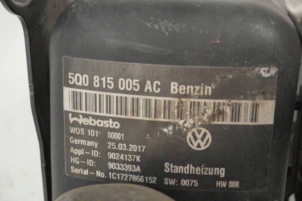 PARKING HEATER WEBASTO VW SKODA SEAT AUDI 5Q0815005AC 9033393A Version European