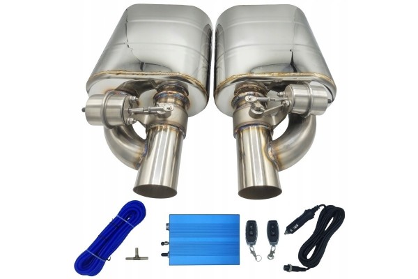 SPORTS SILENCERS WITH PNEUMATIC THROTTLE 2 5 63mm BASS STAINLESS