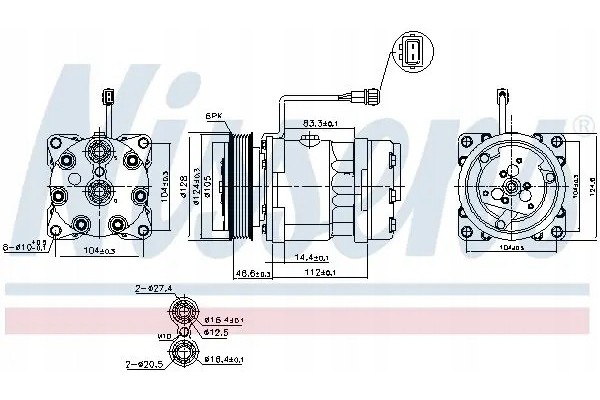 COMPRESSOR AIR CONDITIONING COMPRESSOR 89083 NISSENS VW Car type buses cargo vans