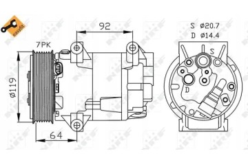 COMPRESSOR AIR CONDITIONING COMPRESSOR 32424 NRF Car type cargo vans passenger cars